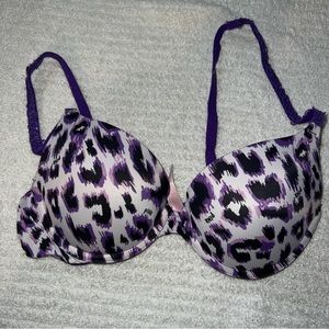 EUC - VS PINK - Wear Everywhere Push-up - 34C Purple Animal Print